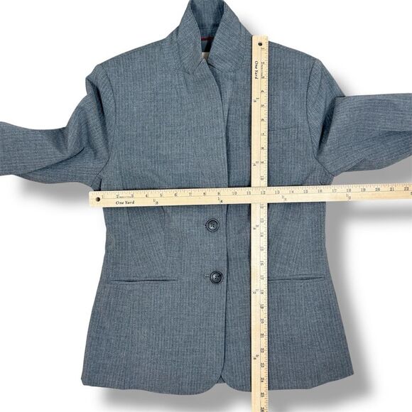 Banana Republic Pinstripe Two Button Blazer Jacket Grey Size 6 - Picture 13 of 14